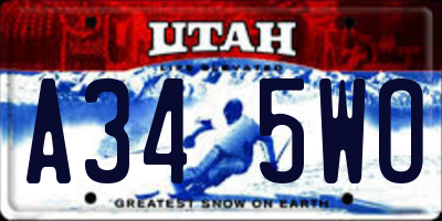 UT license plate A345WO