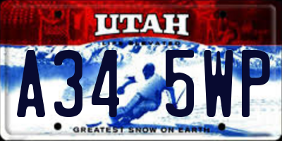 UT license plate A345WP