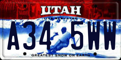 UT license plate A345WW