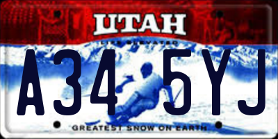 UT license plate A345YJ