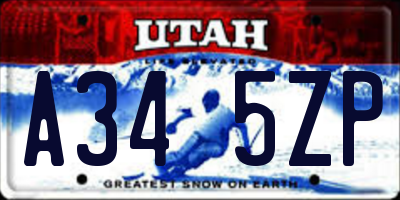 UT license plate A345ZP