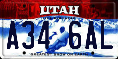 UT license plate A346AL