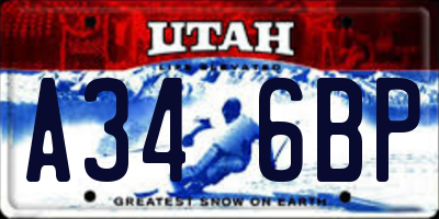 UT license plate A346BP