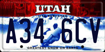 UT license plate A346CV