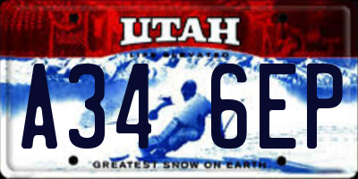 UT license plate A346EP