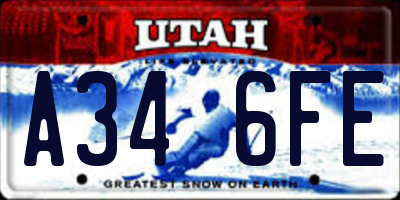 UT license plate A346FE