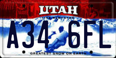 UT license plate A346FL