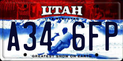 UT license plate A346FP
