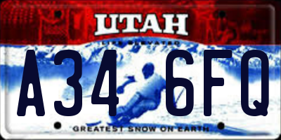 UT license plate A346FQ