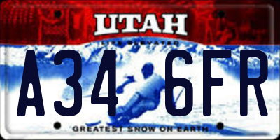 UT license plate A346FR