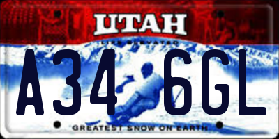 UT license plate A346GL