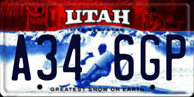 UT license plate A346GP