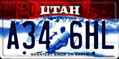 UT license plate A346HL