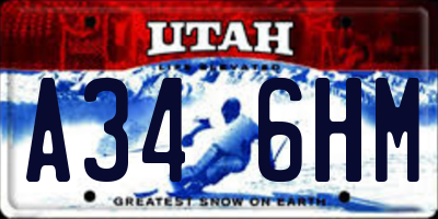 UT license plate A346HM