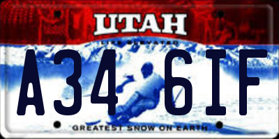 UT license plate A346IF