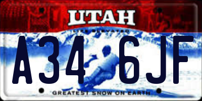 UT license plate A346JF