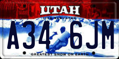 UT license plate A346JM