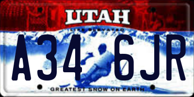 UT license plate A346JR