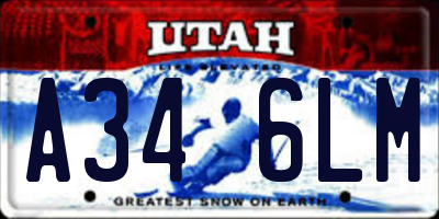 UT license plate A346LM