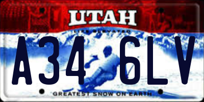 UT license plate A346LV