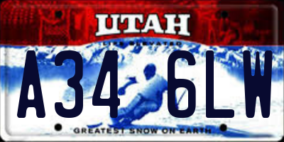 UT license plate A346LW