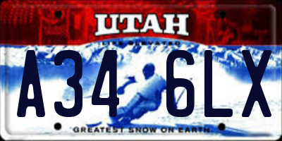 UT license plate A346LX