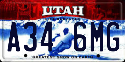 UT license plate A346MG