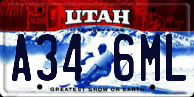 UT license plate A346ML