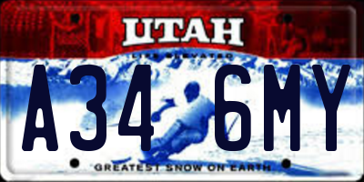 UT license plate A346MY