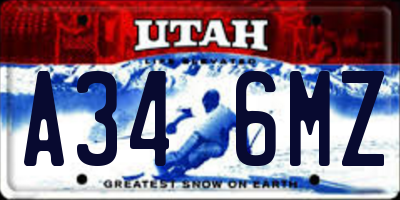 UT license plate A346MZ