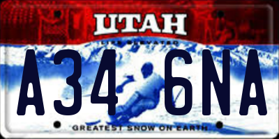 UT license plate A346NA
