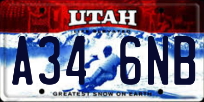 UT license plate A346NB