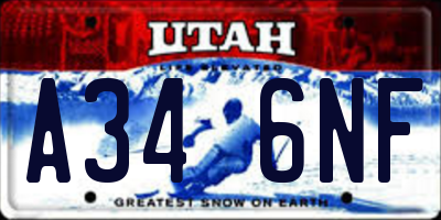 UT license plate A346NF