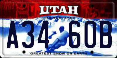 UT license plate A346OB