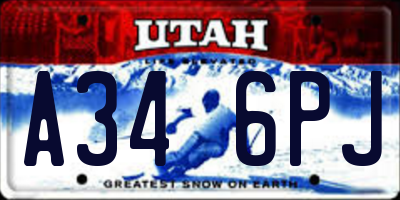 UT license plate A346PJ