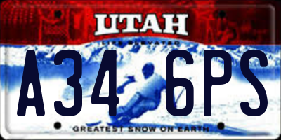 UT license plate A346PS