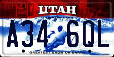 UT license plate A346QL