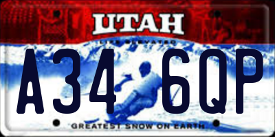 UT license plate A346QP
