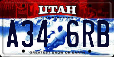 UT license plate A346RB