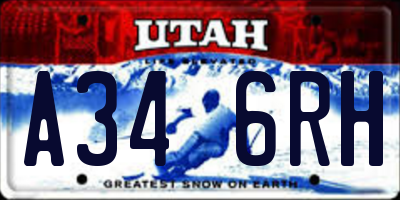 UT license plate A346RH