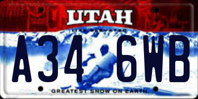 UT license plate A346WB