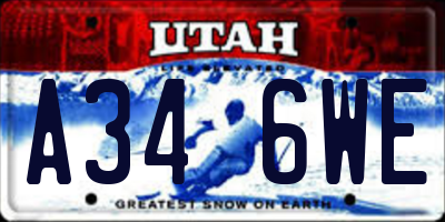 UT license plate A346WE
