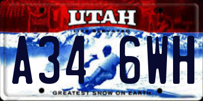 UT license plate A346WH