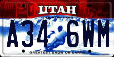 UT license plate A346WM
