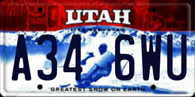 UT license plate A346WU