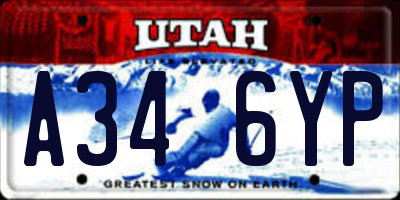 UT license plate A346YP