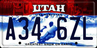 UT license plate A346ZL