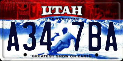 UT license plate A347BA