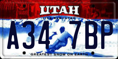 UT license plate A347BP