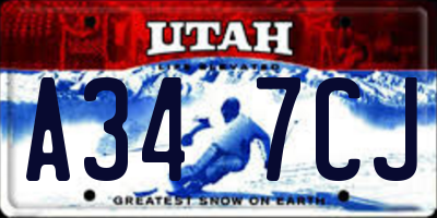 UT license plate A347CJ